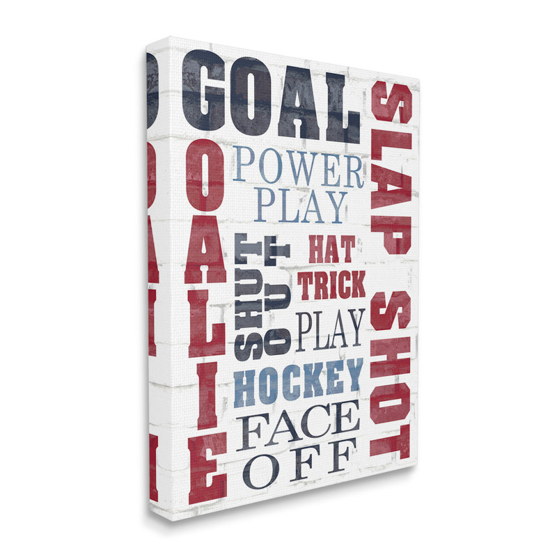Motif d'art sur toile à motifs de hockey par Kim Allen, H 30 po x l 24 po