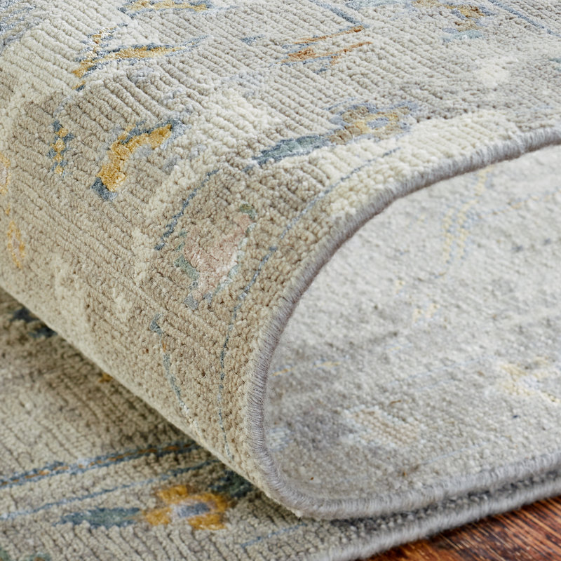 Illusion Weave Hand Knotted Abstract Area Rug, Rectangle 10' x 14'