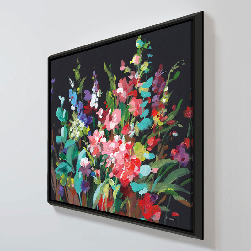 "Brightness Flowering" par Danhui Nai, reproduction sur toile dans un cadre flottant, Noir, H 27,5 po x l 27,5 po