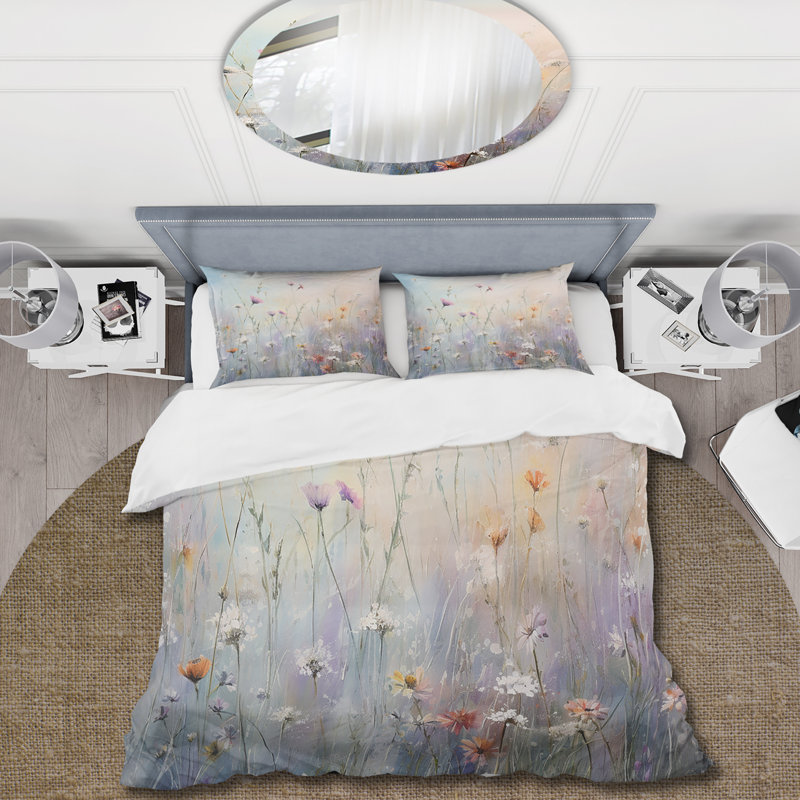 Wildflowers Wander Meadows - Wildflowers Duvet Cover Set, King Duvet Cover + 2 King Shams