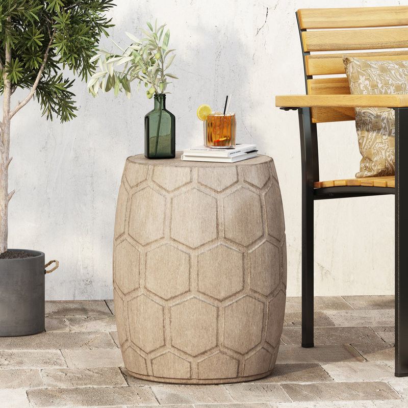 Table d'appoint d'extérieur en béton léger