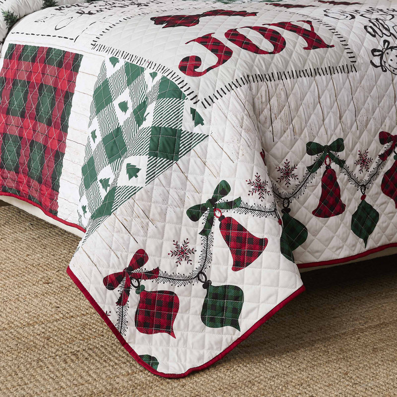 Avanti Linens Patchwork Plaid Quilt Set, Queen Quilt + 2 Shams