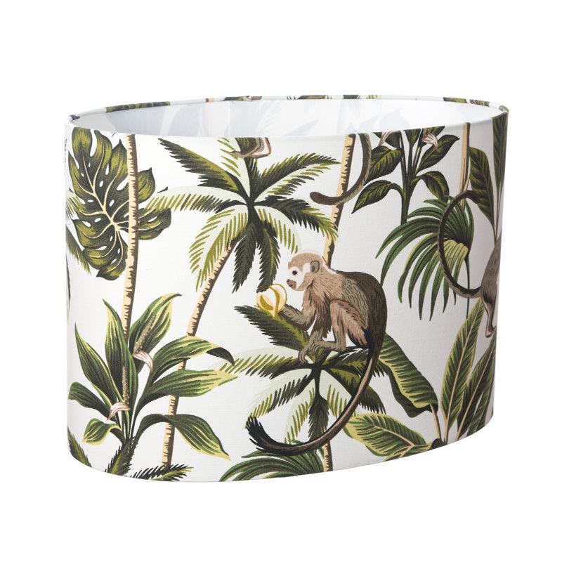 28cm H Cotton Oval Lamp Shade ( Screw On ), White