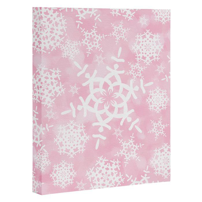 « snow flurries », reproduction rose, H 10 po x l 8 po, Toile tendue