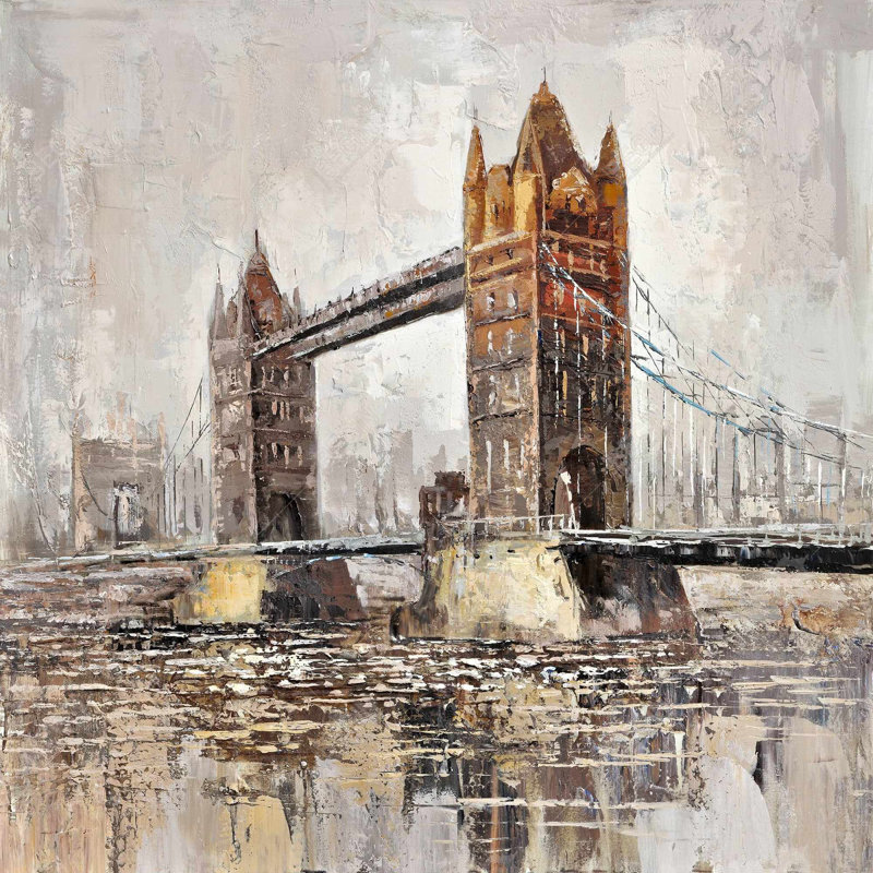 London Tower Bridge - toile orange, décoration de salon