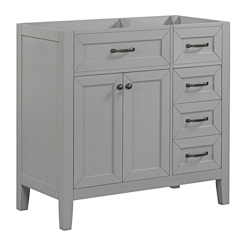 Base de meuble-lavabo simple 35,5 po seulement, Gris