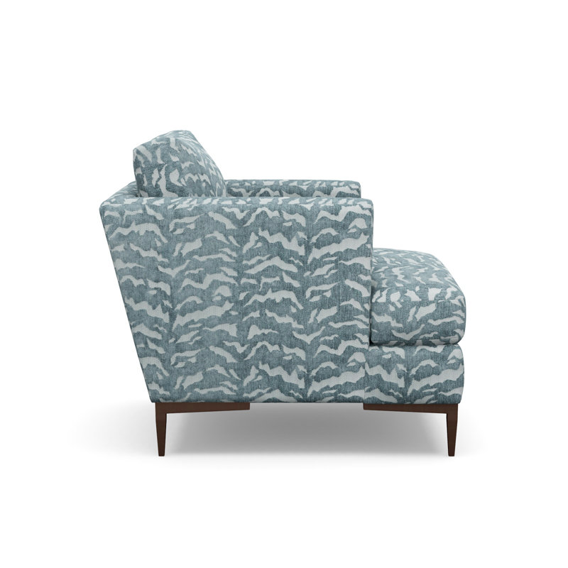 Aiden Accent Chair, Antique Bronze, Tigre Denim