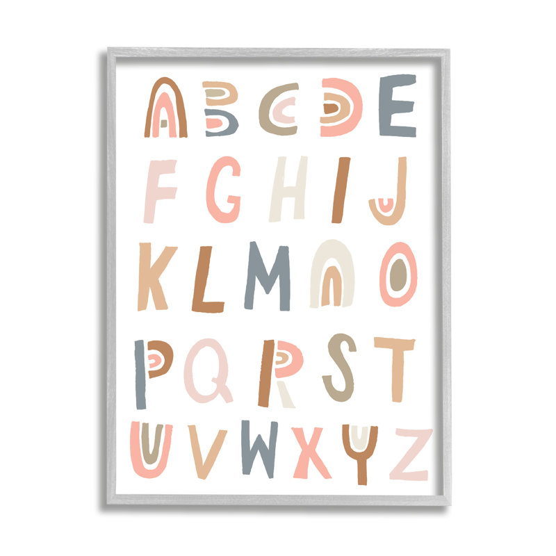 Alphabet arc-en-ciel Lanham, Estampe numérique Farmhouse, H 14 po x l 11 po x P 1,5 po