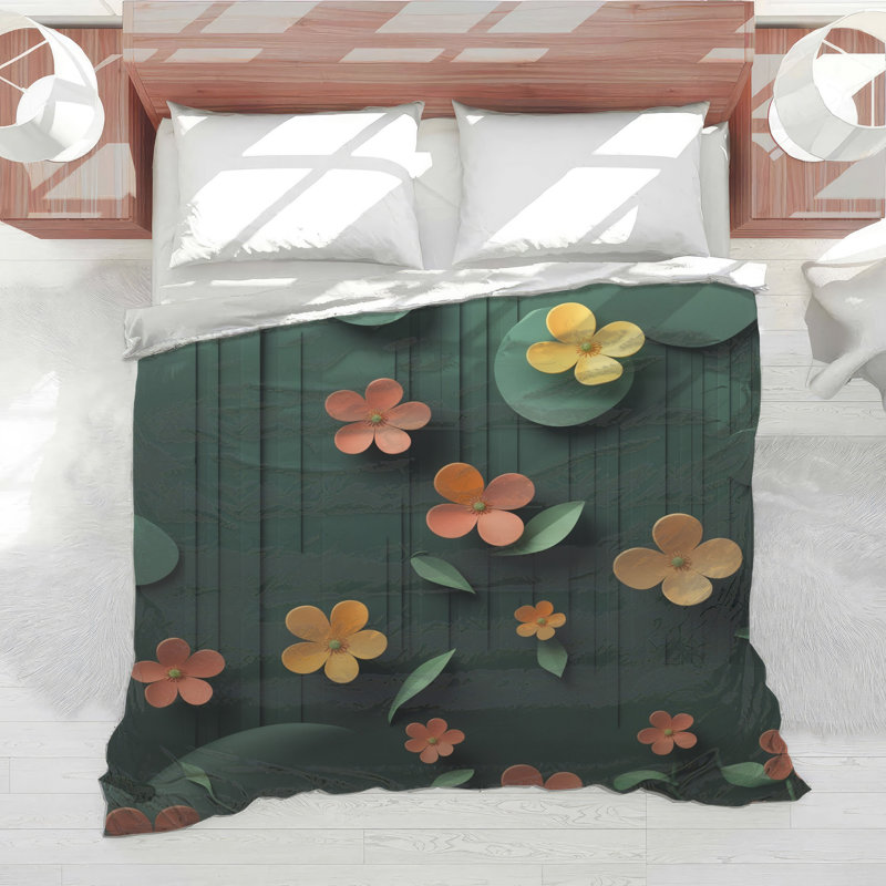 Paper Cut Flowers Comforter, King