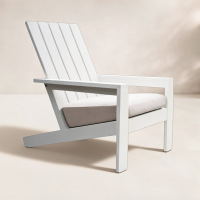 Rhys White Aluminum Adirondack with Sunbrella Cushion