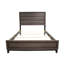 Grand lit en gris, design moderne avec pieds en bois et attrayants pour lit gris