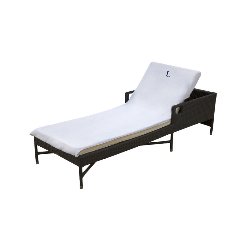 Housse pour chaise longue de patio en coton et coton monogrammé Blue Nile Mills