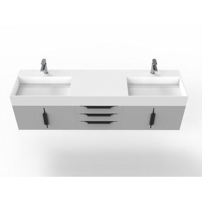 Ensemble de meuble-lavabo mural simple l 72 po Clelie