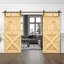 Porte de grange à panneaux et en bois avec quincaillerie d'installation-86647841-86647858