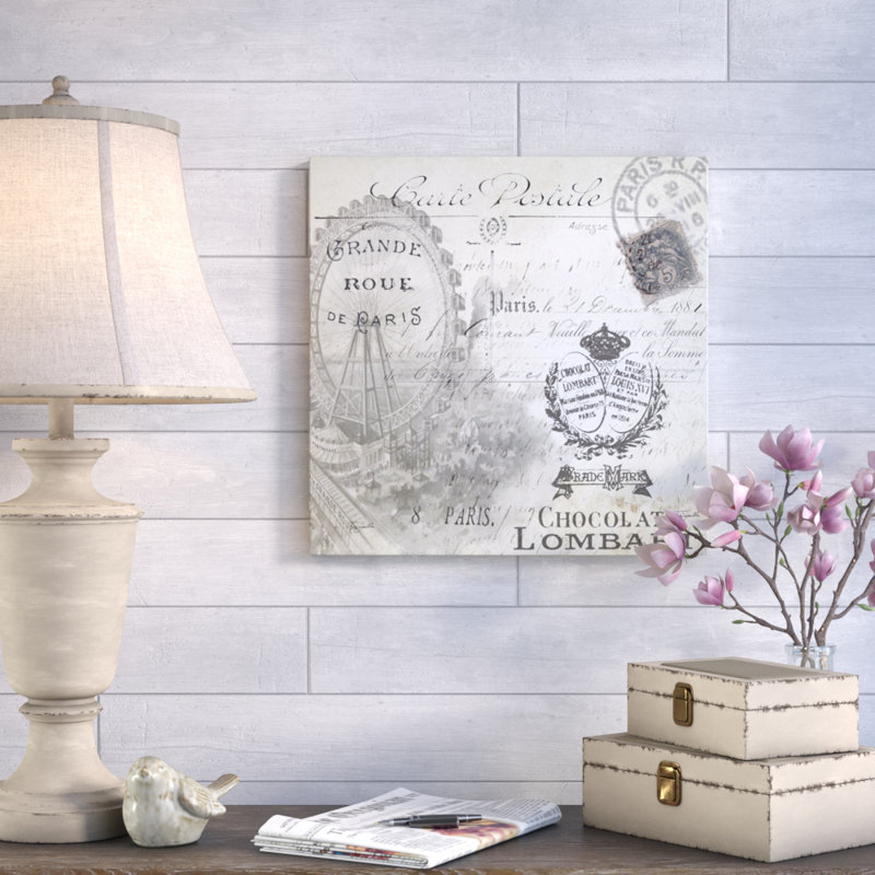 «Paris: Carte postale» par Tre Sorellw Studios, reproduction d'art graphique sur toile, H 18 po x l 18 po