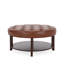 Contemporary Round Ottoman with Storage Shelf-52995605