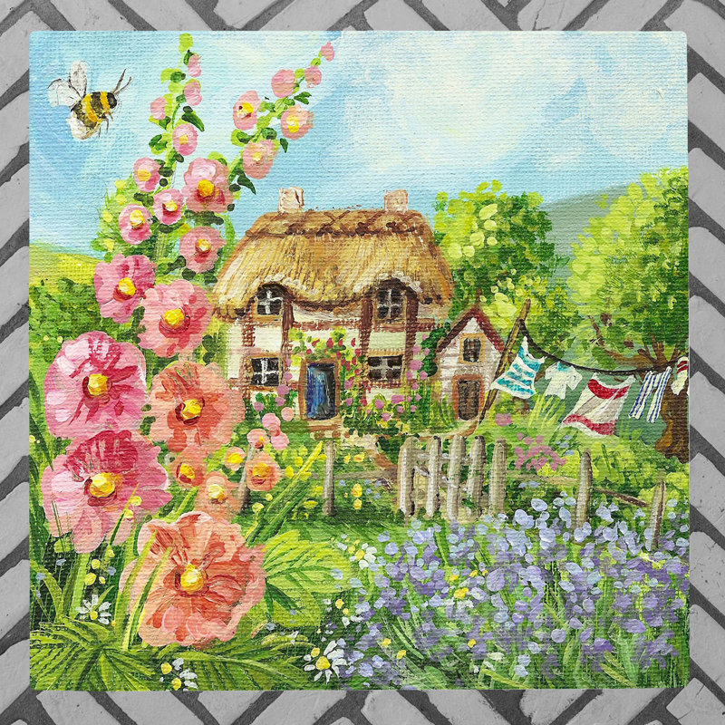 JUDITH YATES Farmhouse Plants & Flowers Wall Decor on Ceramic