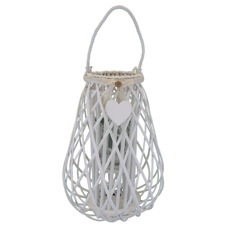 Glass Tabletop Lantern, White