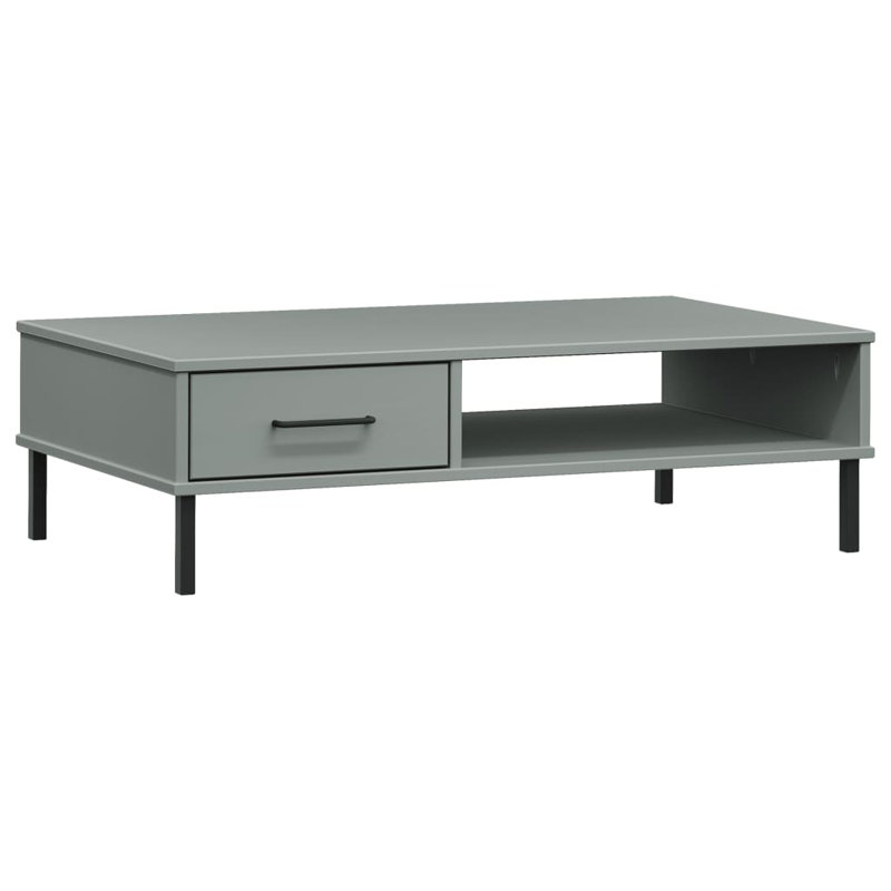 Table basse simple avec rangement Mikylee, Gris
