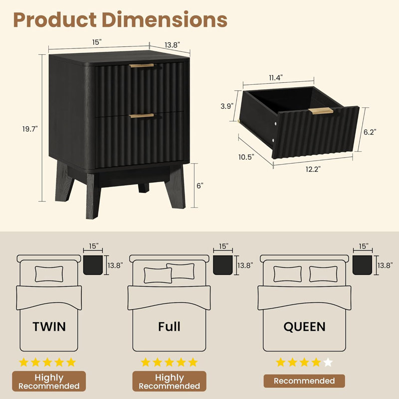 Groove Bedside Table