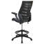 High Back Mesh Spine-Back Ergonomic Drafting Chair with Adjustable Foot Ring and Adjustable Flip-Up Arms-1762876506