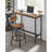 Bar Stools Kitchen Stools Set Of 2 High Back Bar Stools Steel Frame 62.5Cm High Seat Easy Assembly Industrial Rustic Brown And Black