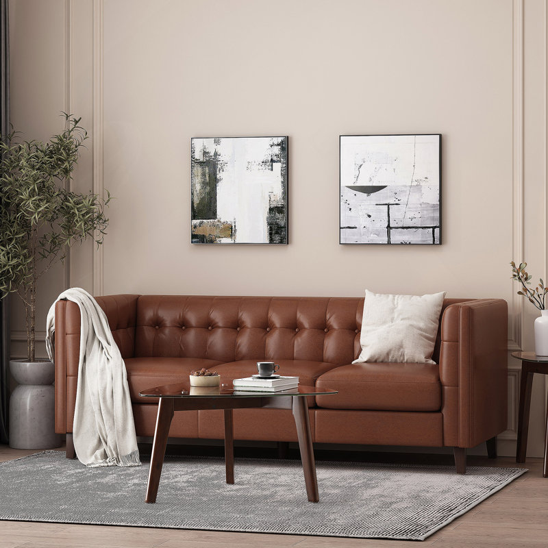 Canapé Redden , Similicuir cognac