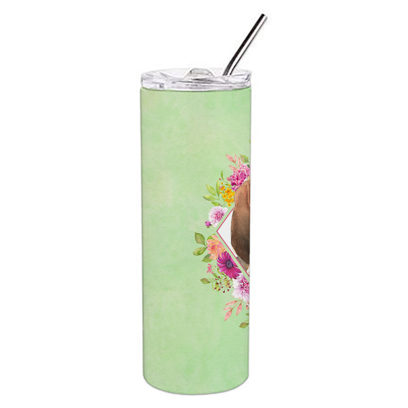 E23BF9F8391D466E9CA4F8DFEBD9A7DB de verre 20 oz à double paroi en acier inoxydable chiot, Limier, Vert