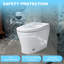 Toilette à bidet ronde sans siège Mondawe avec réservoir GPF 1,28 gallons avec capteur de pied et veilleuse blanche (siège inclus)