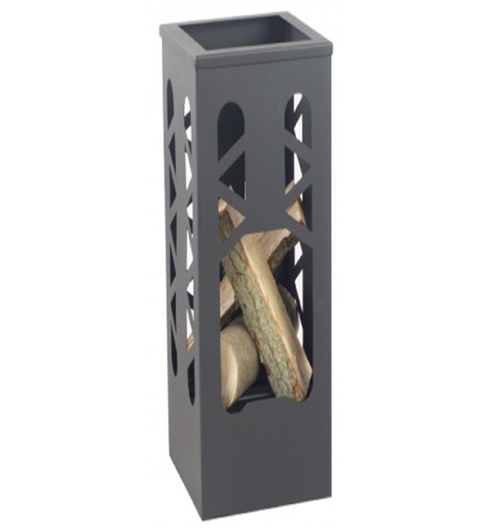 Square Garden Fireplace TANANA 28X28x60 Cm In Black Steel