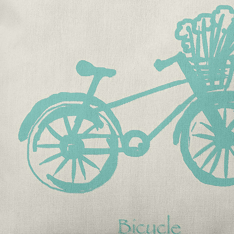 Bicycle Reversible Throw Pillow, 16" H x 16" W