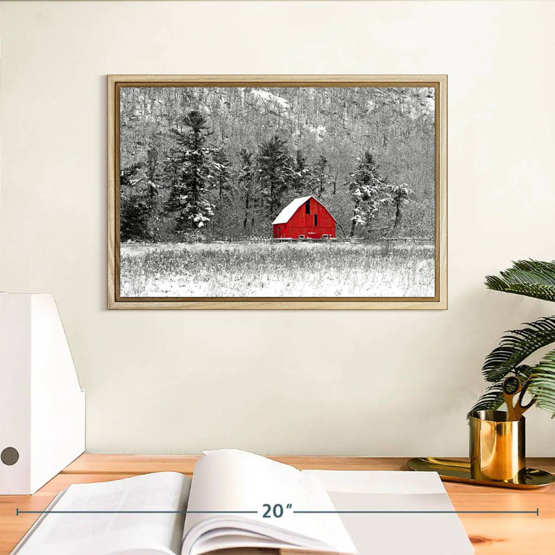 Grange d'hiver de Montréal, Cadre flottant en bois naturel, 13 po x 9 po
