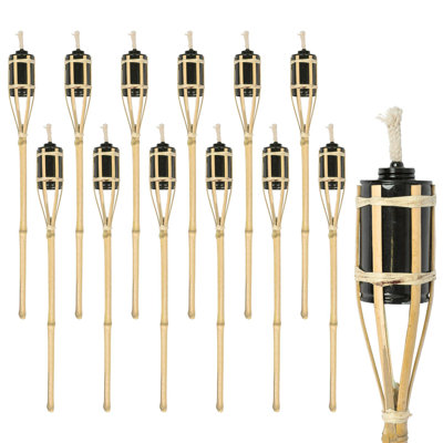 Bamboo Garden Pathway Fire Tiki Torches