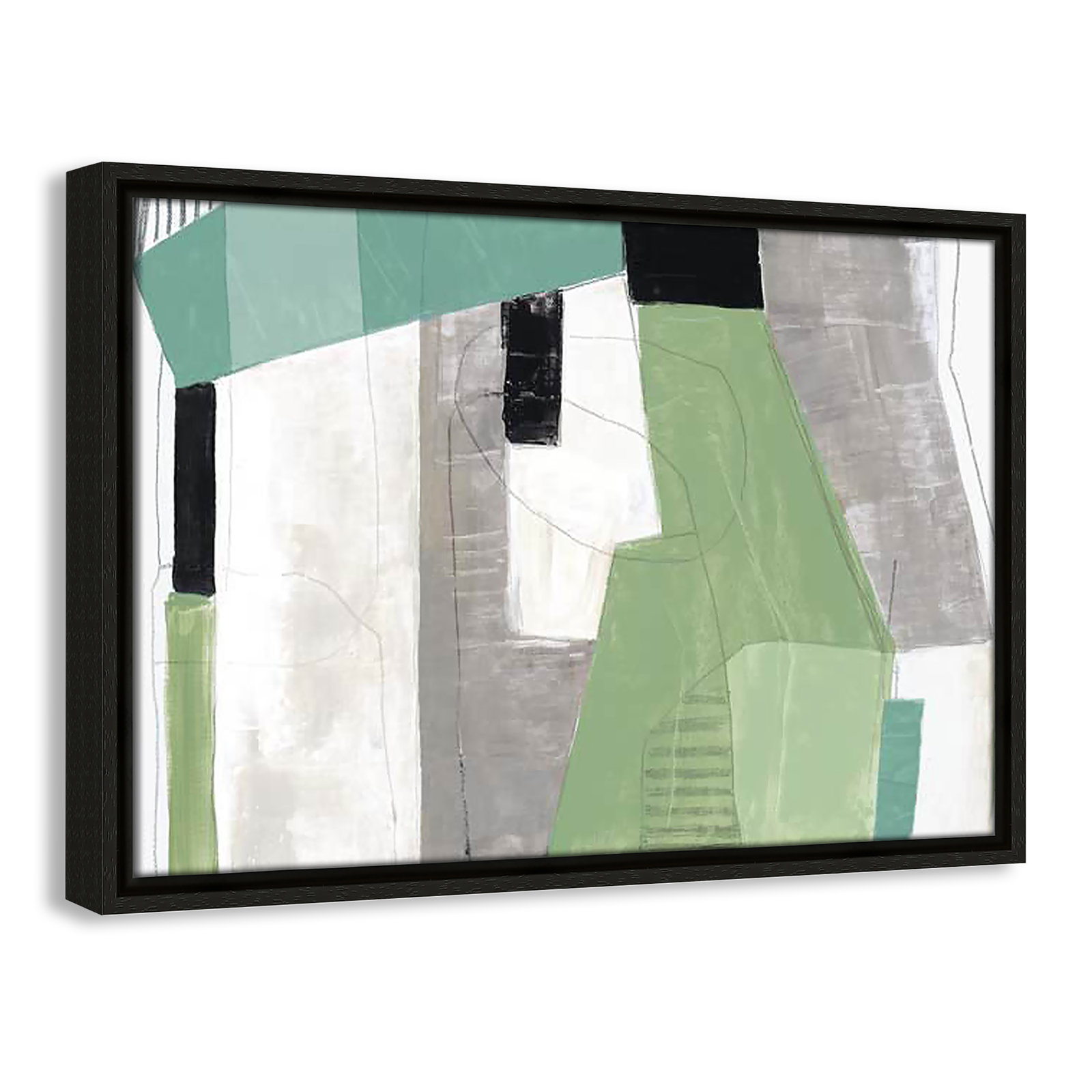 Evergreen Essence Print, No Mat, Espresso Floater Frame - Fine Art Canvas Print, 13.5" H x 19.5" W x 2" D