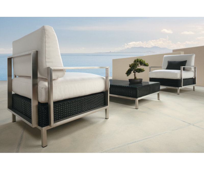 Elements Outdoor Lounge Chair, White, Cottage Pepper