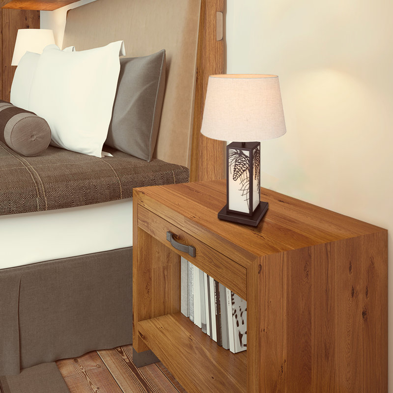 Lampe de table 2 lumières avec abat-jour en tissu Kaliopi
