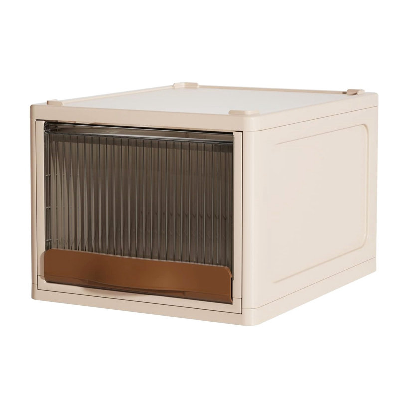 Bac de rangement en plastique polypropylène Nishaun, Blanc