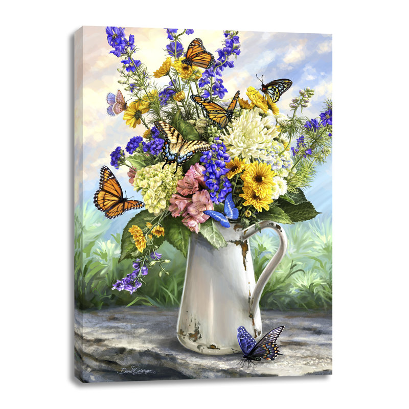 Art mural sur toile Butterfly Blossoms, H 14 po x l 10 po x P 1 po