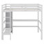 Lit mezzanine double en bois avec bureau sous le lit, lit mezzanine avec tablettes multifonctionnelles, lit en bois massif, aucun sommier nécessaire-1315196758