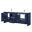 80 po Meuble-lavabo double bleu marine X 20 avec surface en quartz et robinet - Options de rangement à fermeture douce offertes sur le dessus blanc généreux