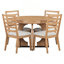 TREXM Round Dining Table for 4 with Chairs Set, Extendable Dining Table Set with 16" Removable Middle Leaf, 5 Piece Retro Dining Table Set Unique Geometric Design for Kitchen, Dining Room-133403530-133403535-133403531-133403533
