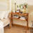 Cherry Solid Wood Rectangular Console Table-1604756378