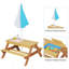 Table de pique-nique en bois pour enfants, table de sable et d'eau avec parasol, table d'activités pour jouer sur le patio extérieur