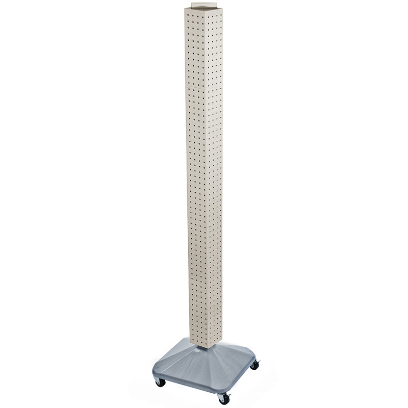Présentoir de plancher à quatre côtés en équerre sur base pivotante. Tour Spinner Rack. Taille du panneau: l 4 po x H 60 po