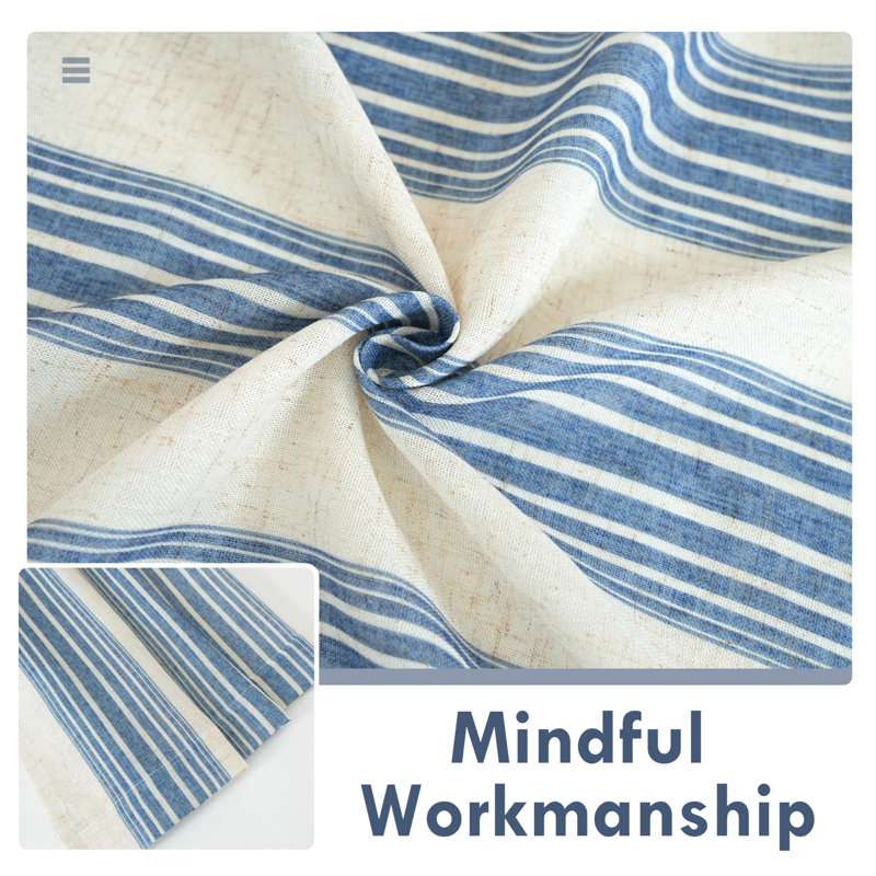 Rideaux semi-transparents avec passe-tringle Chris, L 52 po x L 54 po, Bleu marine jean