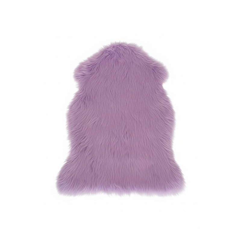 Solid Colour Faux Fur 60cm X 90cm Area Rug, Purple