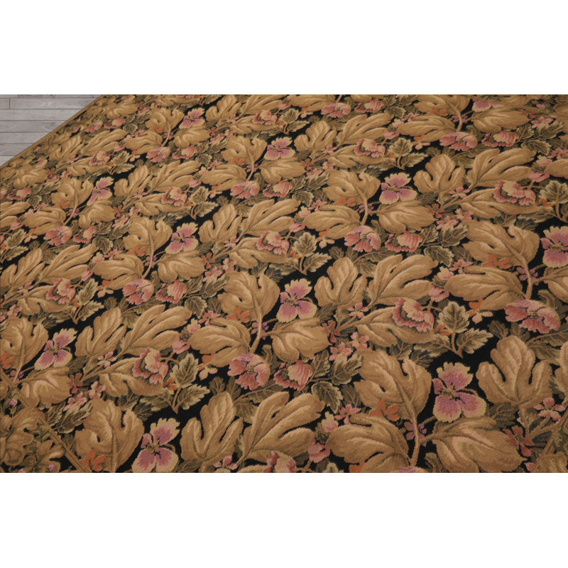 Tapis noir en laine tissé à la main 8 pi x 10 pi Asmara