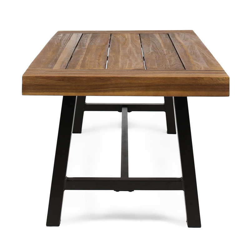 Modern Industrial Style Coffee Table, Wood Slat, 18.32" H X 45.36" W 23.74" D, Natural, Assembly Required Slat Panel Table - Opulence Unleashed