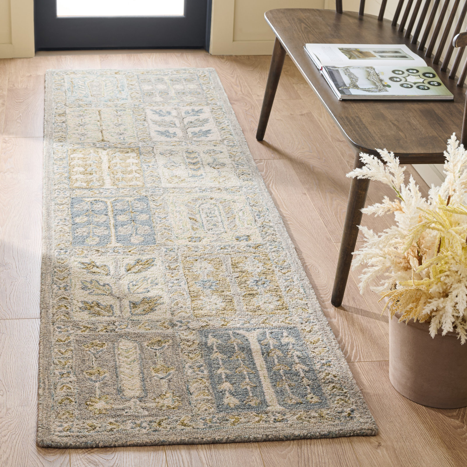 Metro Hand Tufted Wool, Cotton Geometric Indoor Rug, Runner 2'3" x 8'