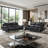 Chicago Genuine Leather Sofa, Black 79"-1940741227